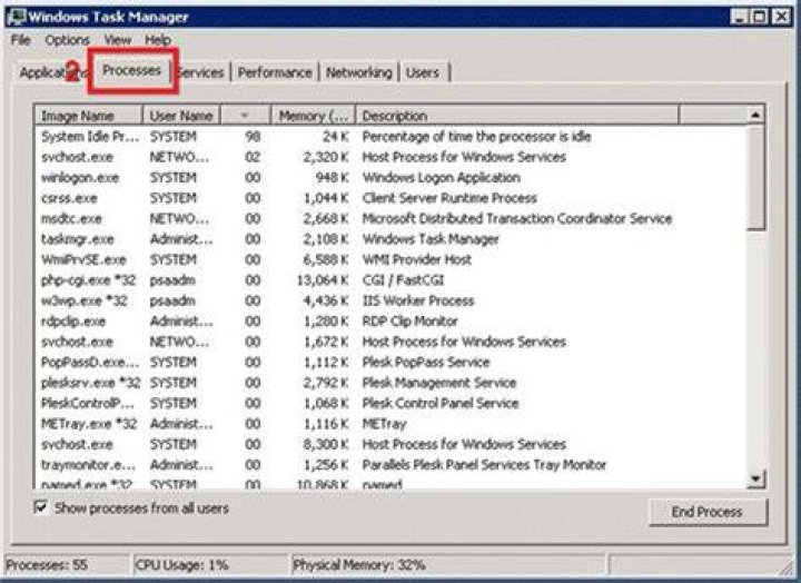 How do I find out what processes are running in Windows?