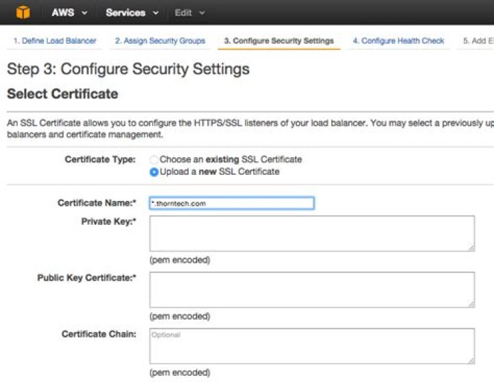 How do I import an SSL certificate to AWS?