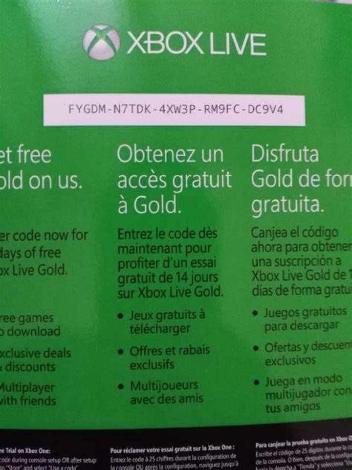 How do I redeem Xbox Live Gold Code?