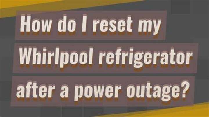How do I reset my Whirlpool refrigerator after a power outage?