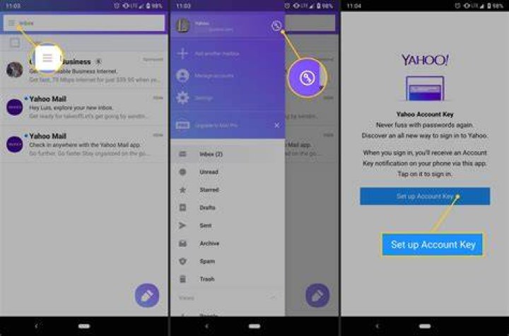 What is account key in Yahoo?