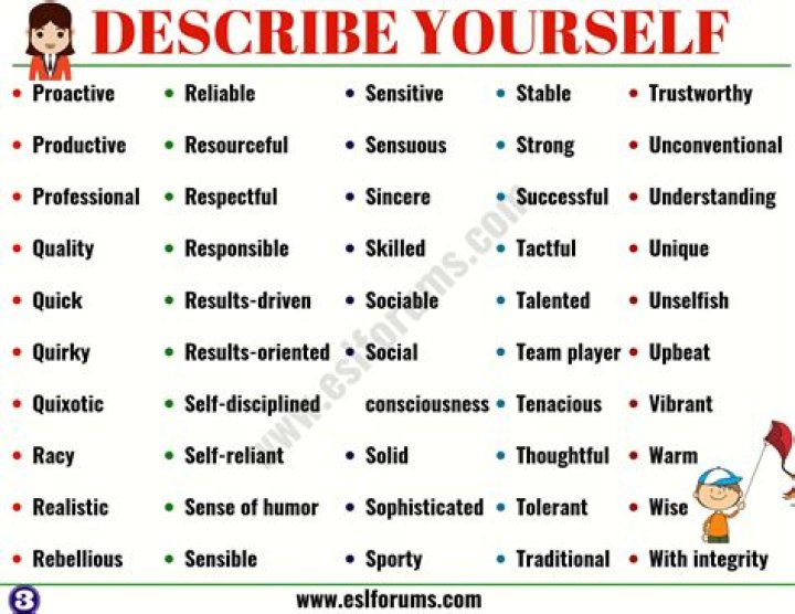 What three words best describes me?
